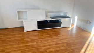 Mueble TV y Estantería Modular Blanco/Negro