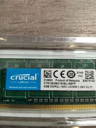 Memoria RAM Crucial 4GB DDR3 1600MHz CL11
