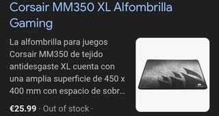 Alfombrilla Corsair MM350 XL Gaming