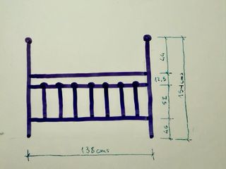 Cabecero metálico cama 135cm blanco