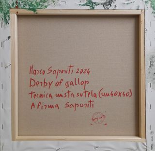 Opera su tela: Corsa di cavalli. Derby of gallop