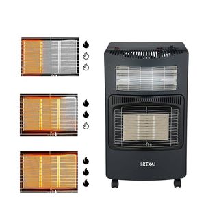 Estufa Híbrida Luz-Gas Plegable Kekai Hybrid New Slim 42x33x73 cm Estufa Gas 4200 W | Estufa Eléctrica 1260 W | 3 Niveles de Calor