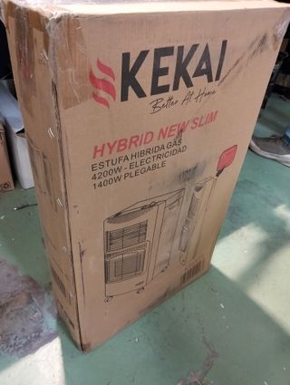 Estufa Híbrida Luz-Gas Plegable Kekai Hybrid New Slim 42x33x73 cm Estufa Gas 4200 W | Estufa Eléctrica 1260 W | 3 Niveles de Calor