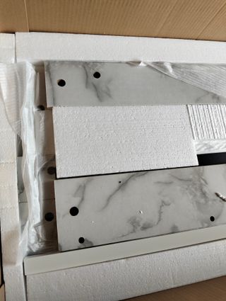 Chimenea eléctrica y moldura de acero y cristal negra/blanca, 58,4 x 12, 8 x 43 ,5 cm | Lavalette