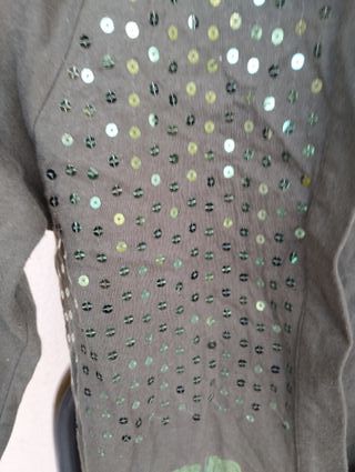 Mini abito verde militare Elite Paillettes Tg M