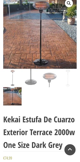 Stufa a quarzo da esterno con altezza regolabile 2000W Kekai Terrace