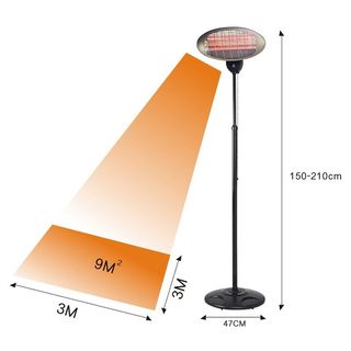 Stufa a quarzo da esterno con altezza regolabile 2000W Kekai Terrace