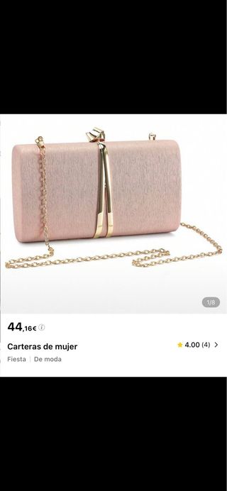 Cartera de fiesta beige y dorada