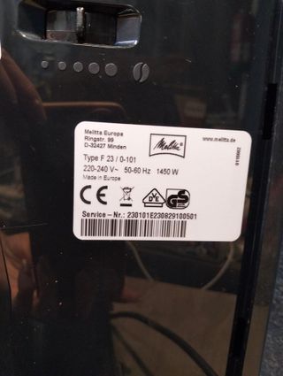 Melitta Purista F230-101 Cafetera Automática con Molinillo Silencioso