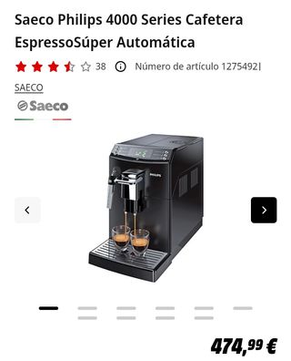 Saeco Philips 4000 Series Cafetera EspressoSúper Automática