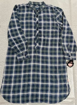 Camicia lunga Ralph Lauren tartan blu taglia S