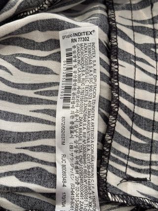 Pantalón Zara Estampado Cebra Talla M