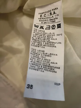 Americana pana fina Fórmula Joven Talla M