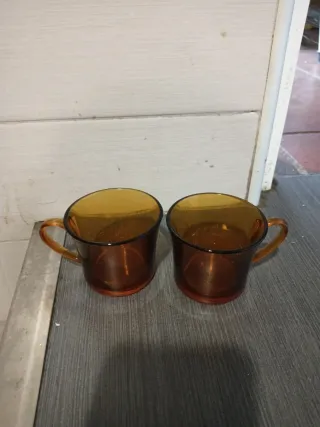 Juego café antiguo caramelo 12 piezas + 5 vasos pq