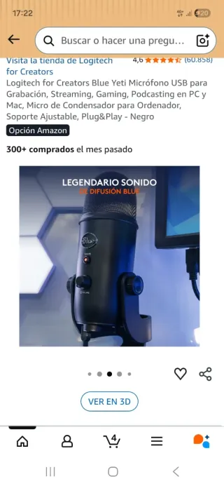 Micrófono USB Blue Yeti Negro