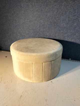 SONGMICS Pouf Rotondo con Stoccaggio 39x44 cm Bianco Crema