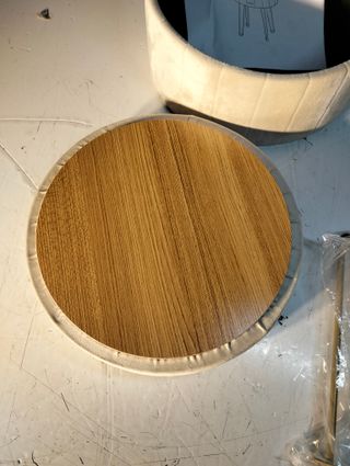 SONGMICS Pouf Rotondo con Stoccaggio 39x44 cm Bianco Crema