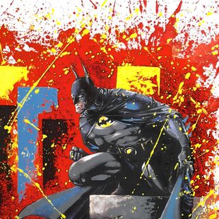 Batman pop,Dipinto su tela stile Pop Art.Unico