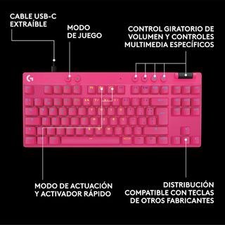 Teclado Logitech G Pro X TKL Rosa#P0MVS8