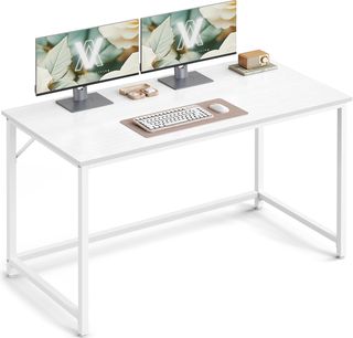 VASAGLE Escritorio 120x60 Arce Blanco, Metal, Moderno