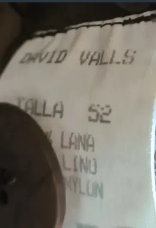 Chaqueta Lana/lino David Valls Marrón Talla 52/5XL