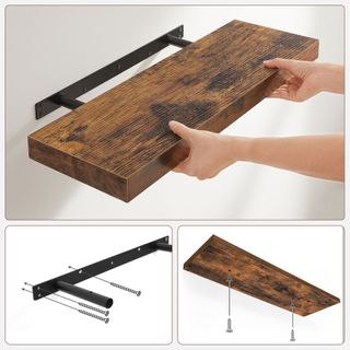 VASAGLE Estante Flotante Marrón Rústico MDF 60×20 cm