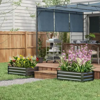 Set 2 Jardineras Metálicas Rectangulares