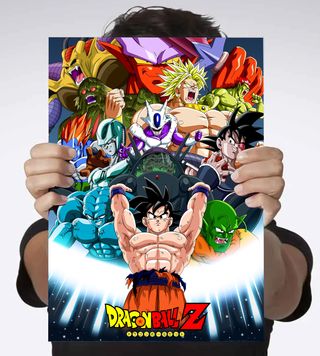 Póster Lámina Dragon Ball Z. Goku vs Enemigos