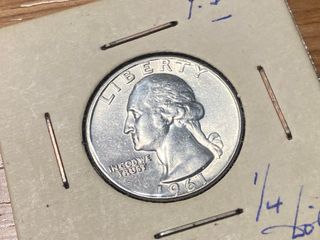 Moneda 1/4 Quarter Dollar Cuarto dolar 1961 plata