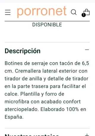 Botines tacón ante negro con cremallera