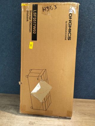 SONGMICS Puff Almacenaje Pequeño, Banco Plegable, 38 x 76 x 38,5 cm