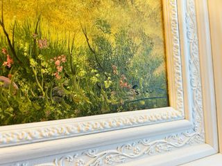 Cuadro pintado a mano con marco de madera