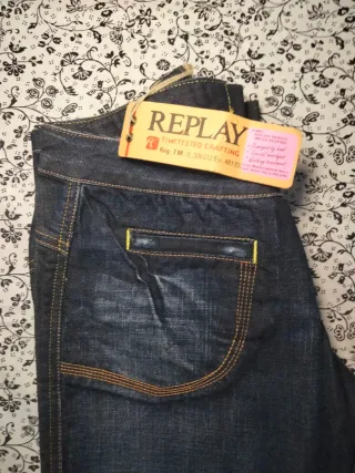 Pantalón Replay Mujer Azul talla-26 mujer o niña