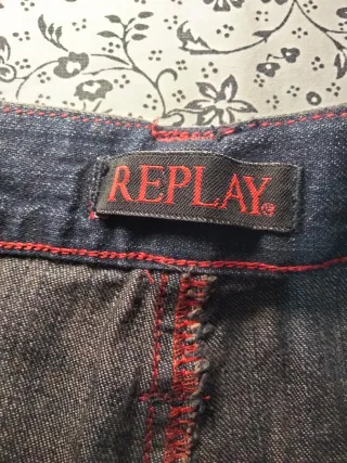 Pantalón Replay Mujer Azul talla-26 mujer o niña
