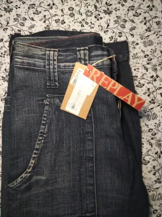 Pantalón Replay Mujer Azul talla-26 mujer o niña