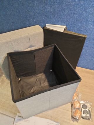 SONGMICS Puff Almancenaje de 32 L Gris Claro