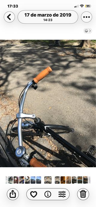 Bicicleta Legnano Negra Cuero Marrón