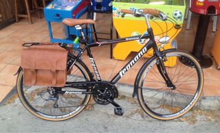 Bicicleta Legnano Negra Cuero Marrón