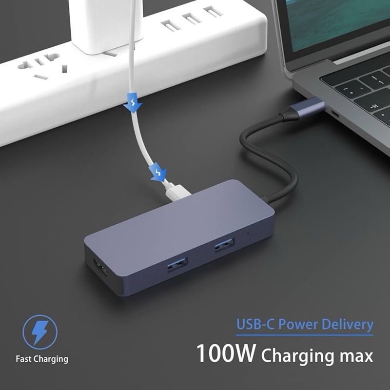 Adaptador HUB USB C 6 en 1 -4K- NUEVO afbeelding 4