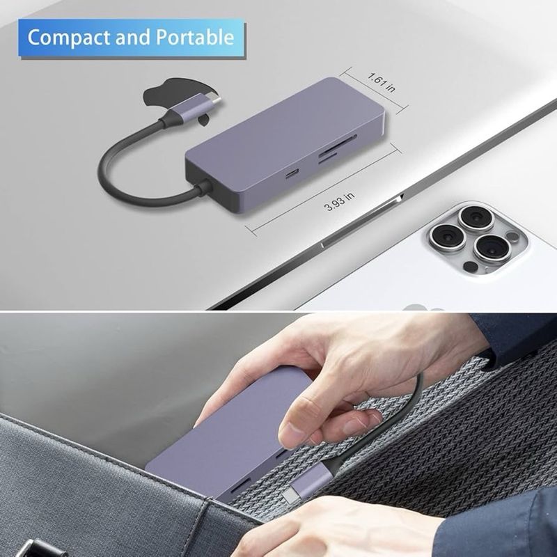 Adaptador HUB USB C 6 en 1 -4K- NUEVO afbeelding 7