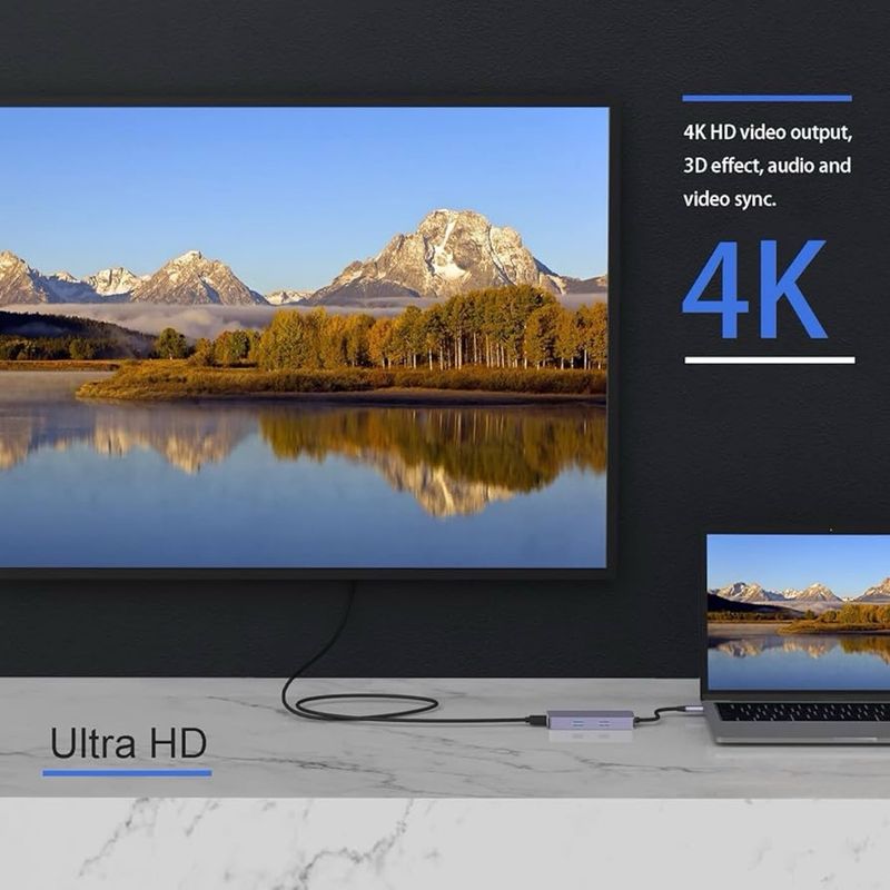 Adaptador HUB USB C 6 en 1 -4K- NUEVO afbeelding 5