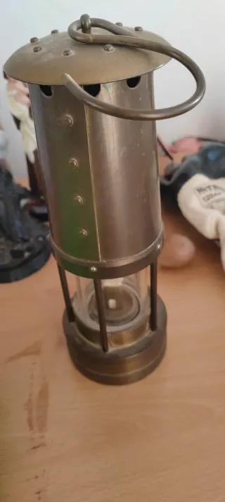 Lámpara minero/barco antigua E. Thomas & Williams