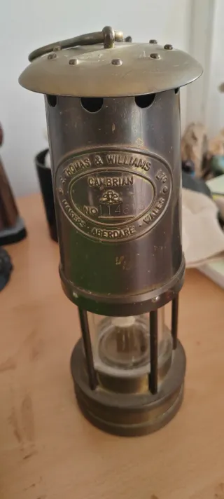 Lámpara minero/barco antigua E. Thomas & Williams