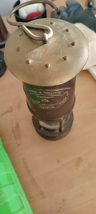 Lámpara minero/barco antigua E. Thomas & Williams