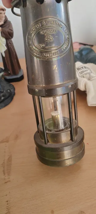 Lámpara minero/barco antigua E. Thomas & Williams