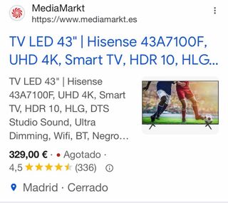 TV Hisense Smart 43”