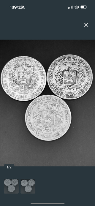 3 Monedas 5 Bolívares Venezuela