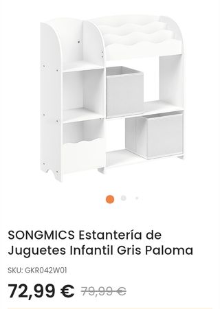Estantería Infantil Juguetes Gris Paloma 3 en 1 SONGMICS GKR042W01