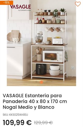 VASAGLE Estantería para Panadería