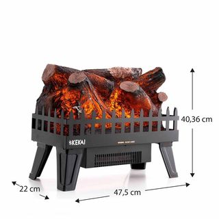 Chimenea eléctrica decorativa acero Kekai Utah 1950 W